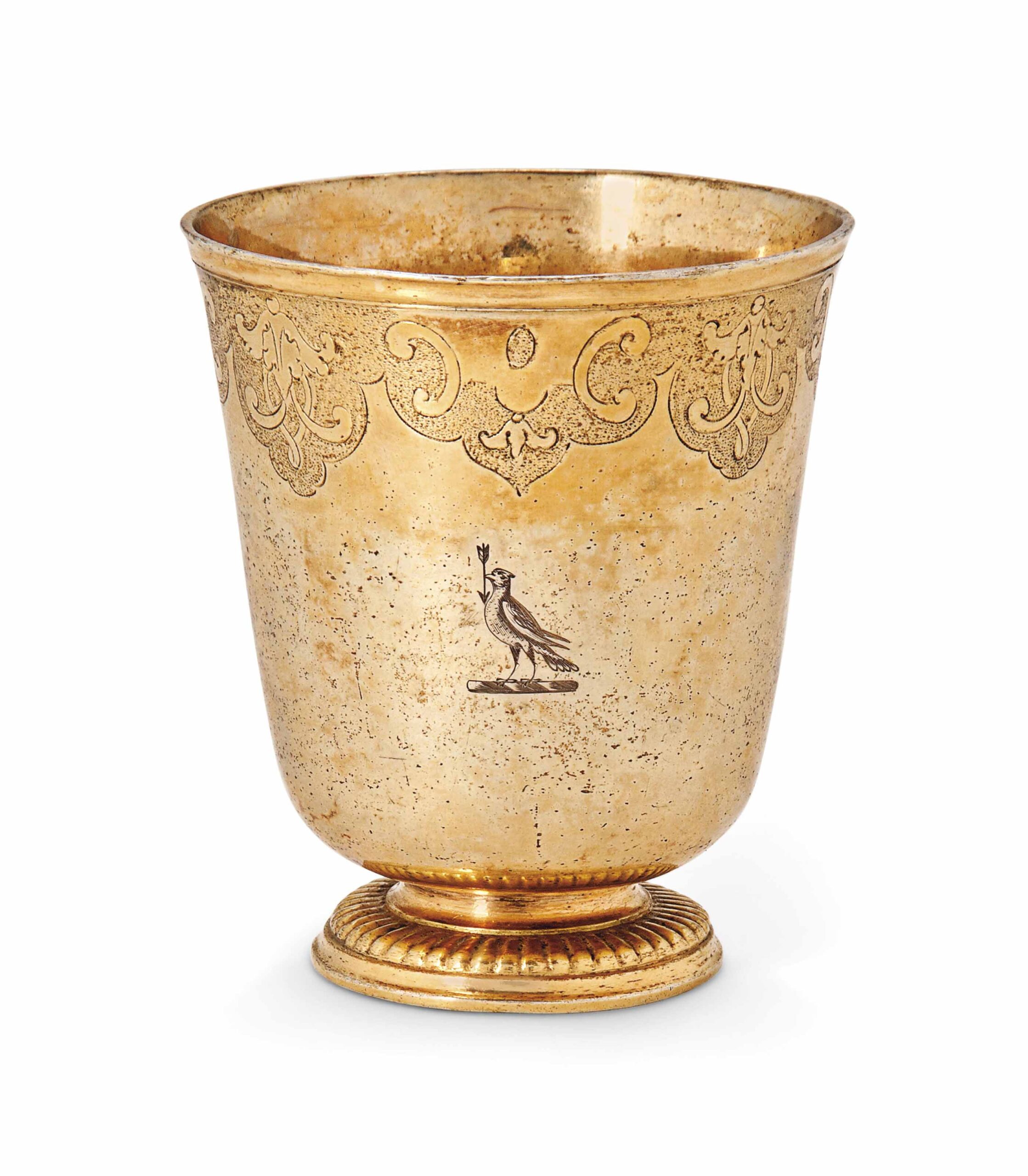 A FRENCH SILVER-GILT BEAKER