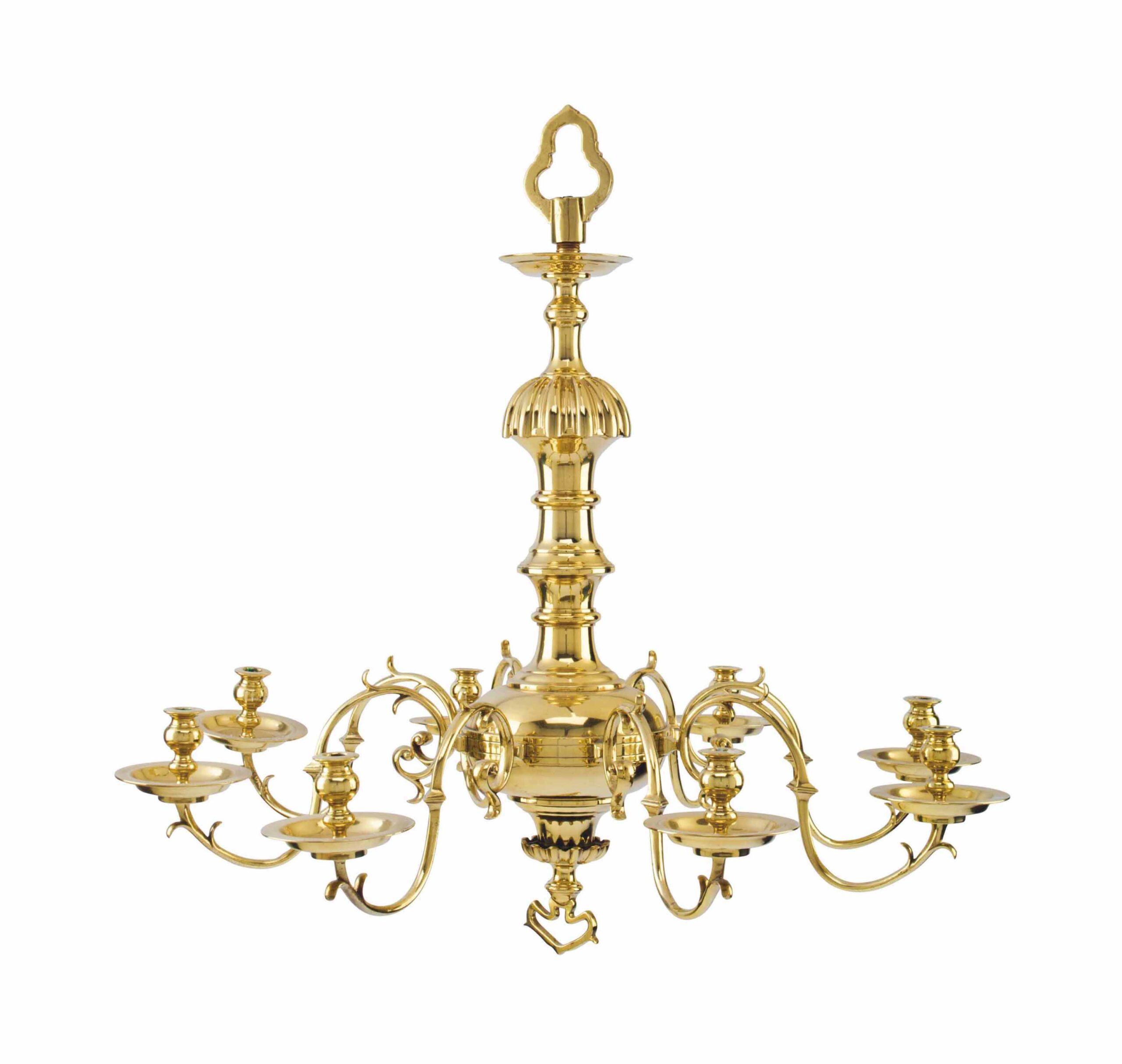 George II Style Brass Chandelier George II Style Brass Chandelier