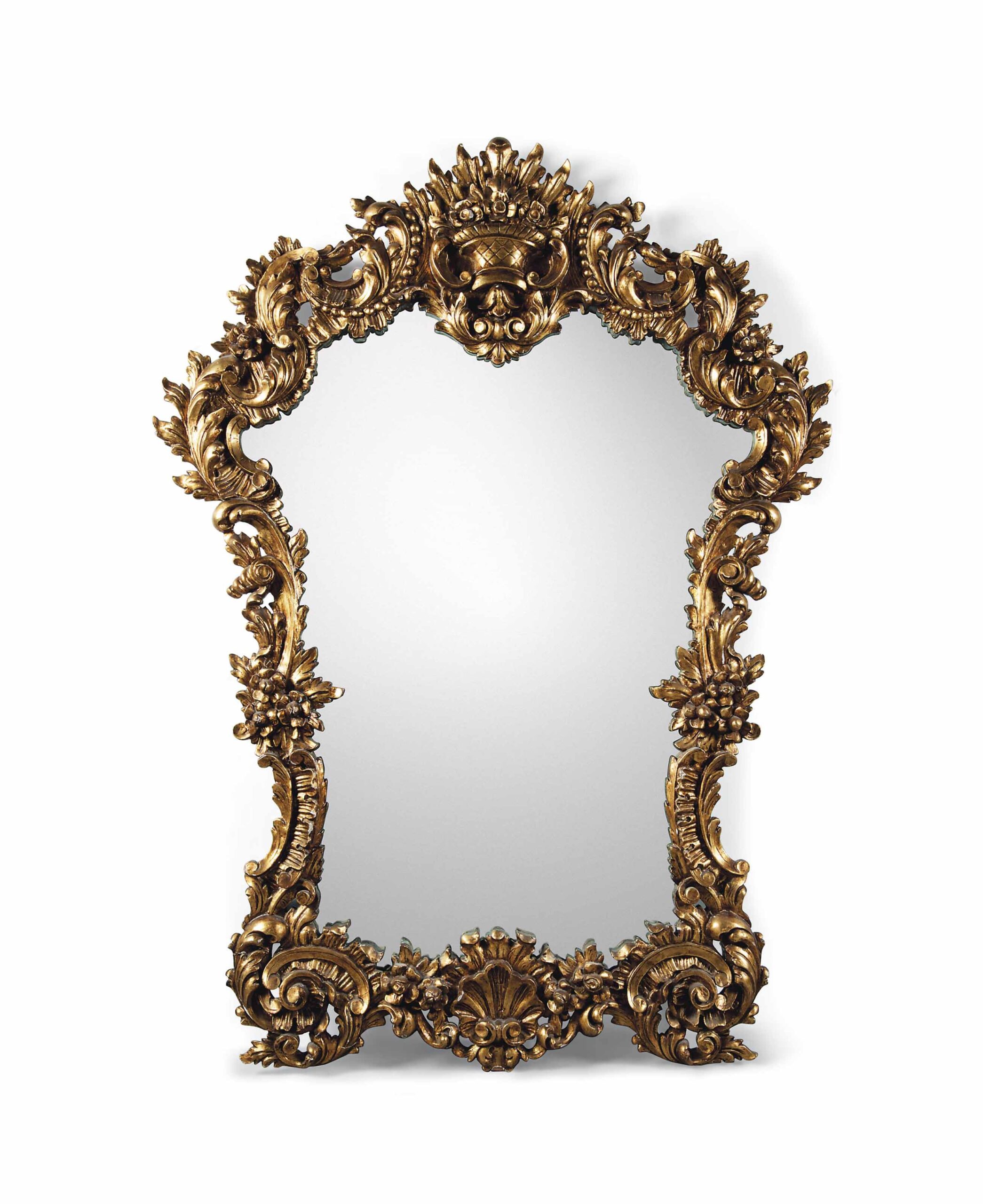 A LARGE FRENCH GILTWOOD MIRROR