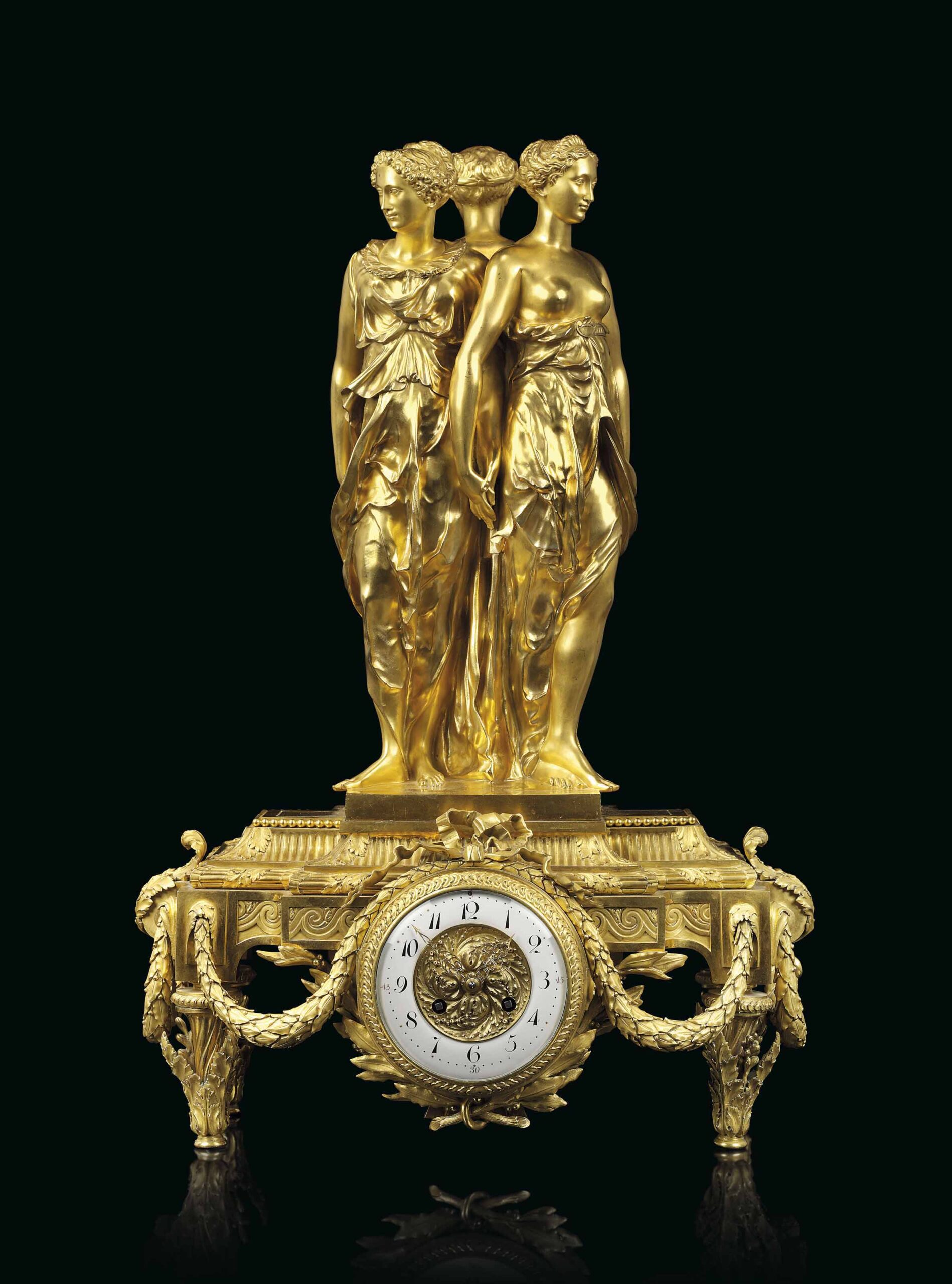 A NAPOLEON III ORMOLU STRIKING MANTEL CLOCK